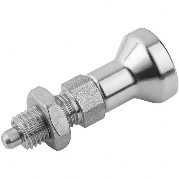 M8x1, 13mm Thread Length, 4mm Plunger Diam, Hardened Locking Pin Knob Handle Indexing Plunger MPN:K0632.002004