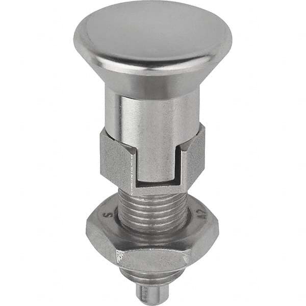 M8x1, 13mm Thread Length, 4mm Plunger Diam, Hardened Locking Pin Knob Handle Indexing Plunger MPN:K0632.004004