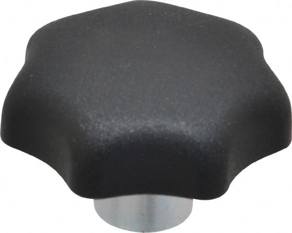 Lobed Knob: 40 mm Head Dia, 7 Points, Thermoplastic Elastomer, Black MPN:K0153.208