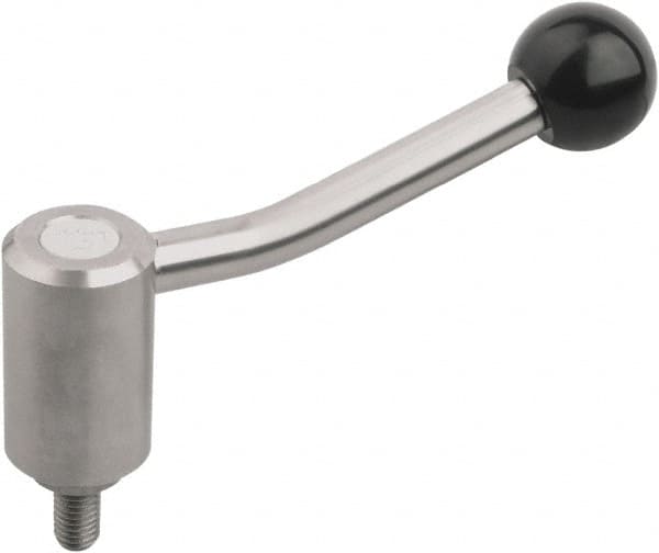 Threaded Stud Adjustable Clamping Handle: 1/2-13 Thread, Stainless Steel, Metallic MPN:K0109.2A51X30