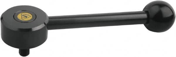 Threaded Stud Adjustable Clamping Handle: 3/8-16 Thread, Steel, Black MPN:K0114.2A41X20