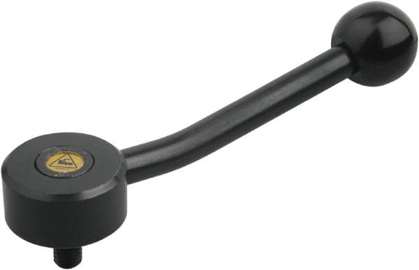 Threaded Stud Adjustable Clamping Handle: M12 Thread, Steel, Black MPN:K0114.3122X60