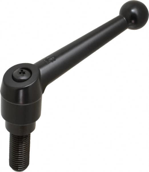 Threaded Stud Adjustable Clamping Handle: M16 x 2.00 Thread, 30 mm Hub Dia, Die Cast Zinc, Black MPN:K0116.5161X40