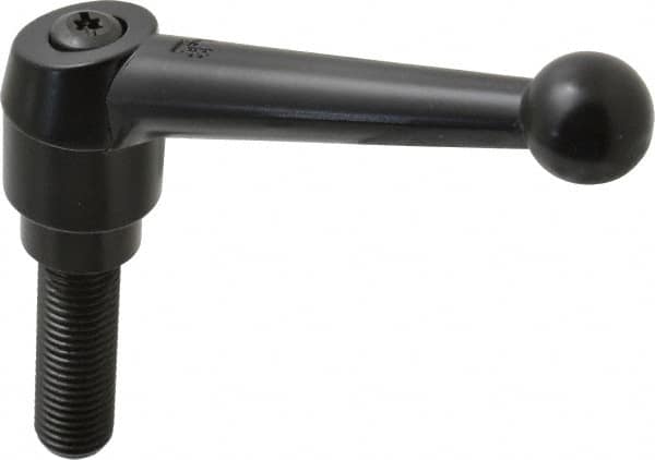 Threaded Stud Adjustable Clamping Handle: M16 x 2.00 Thread, 30 mm Hub Dia, Die Cast Zinc, Black MPN:K0116.5161X50