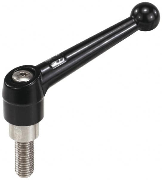 Threaded Stud Adjustable Clamping Handle: #10-24 Thread, 0.51