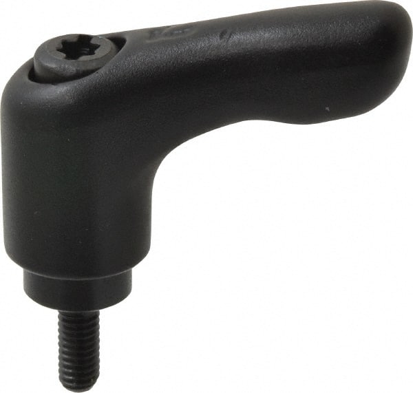 Threaded Stud Adjustable Clamping Handle: M4 x 0.70 Thread, 13 mm Hub Dia, Die Cast Zinc, Black MPN:K0122.0041X10