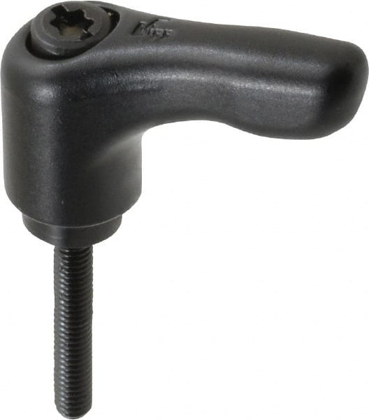 Threaded Stud Adjustable Clamping Handle: M4 x 0.70 Thread, 13 mm Hub Dia, Die Cast Zinc, Black MPN:K0122.0041X25