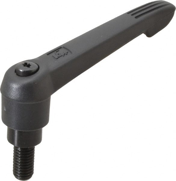 Threaded Stud Adjustable Clamping Handle: M10 x 1.50 Thread, 21 mm Hub Dia, Die Cast Zinc, Black MPN:K0122.3101X20