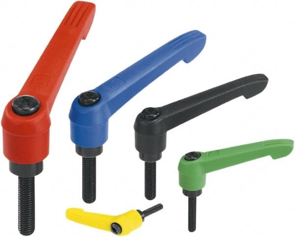 Threaded Stud Adjustable Clamping Handle: M6 Thread, Fiberglass Reinforced Plastic, Yellow MPN:K0269.10616X25