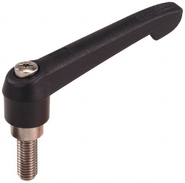 Metric Threaded Stud Adjustable Clamping Handle: M5 x 0.80 Thread, 13 mm Hub Dia, Fiberglass with Stainless Steel Components MPN:K0270.1051X25
