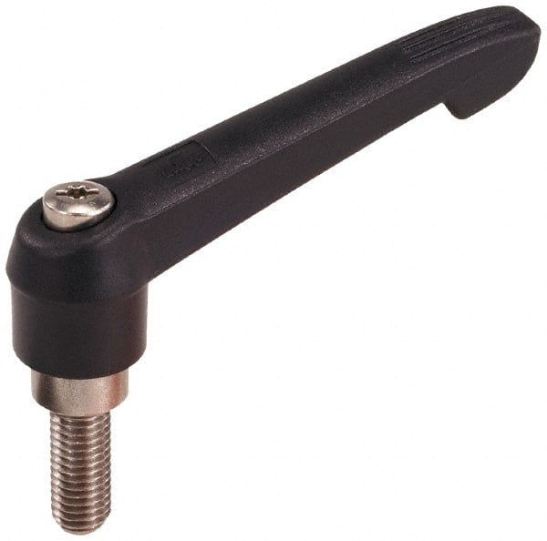 Metric Threaded Stud Adjustable Clamping Handle: M8 x 1.25 Thread, 18 mm Hub Dia, Fiberglass with Stainless Steel Components MPN:K0270.2081X50
