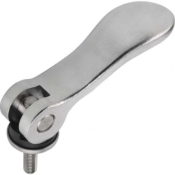 Threaded Stud Adjustable Clamping Handle: #10-32 Thread, Stainless Steel, Metallic MPN:K0645.15120A120