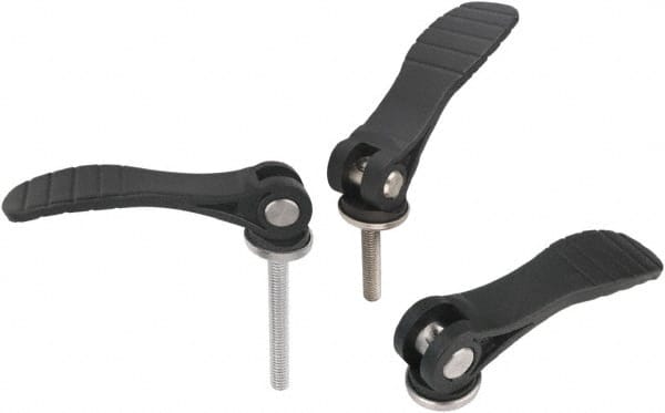 Threaded Stud Adjustable Clamping Handle: M5 Thread, Fiberglass Reinforced Plastic, Black MPN:K0646.152110520