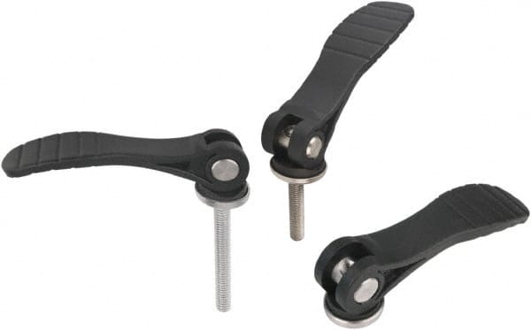 Threaded Stud Adjustable Clamping Handle: M5 Thread, Fiberglass Reinforced Plastic, Black MPN:K0646.152110530