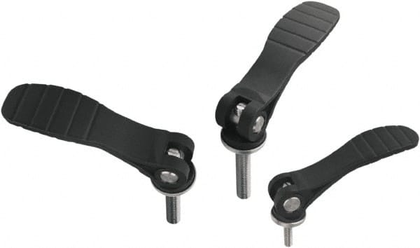 Threaded Stud Adjustable Clamping Handle: M5 Thread, Fiberglass Reinforced Plastic, Black MPN:K0648.152110550