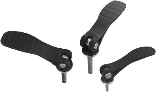 Threaded Stud Adjustable Clamping Handle: M6 Thread, Fiberglass Reinforced Plastic, Black MPN:K0648.152110620