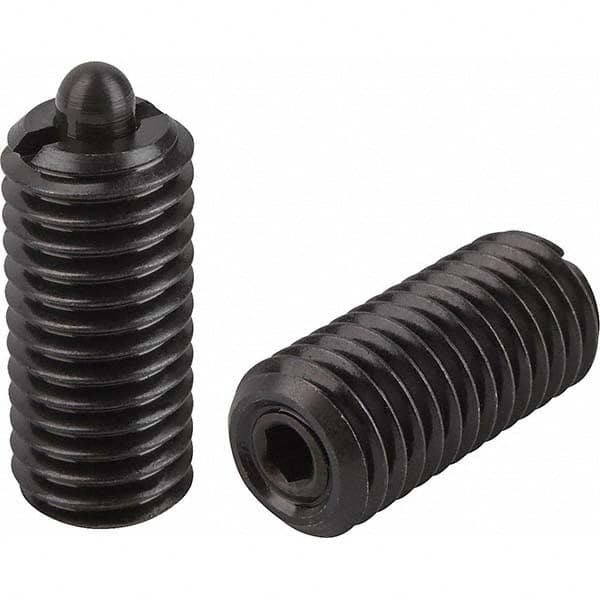 Threaded Spring Plunger: 3/8-16, 0.8661