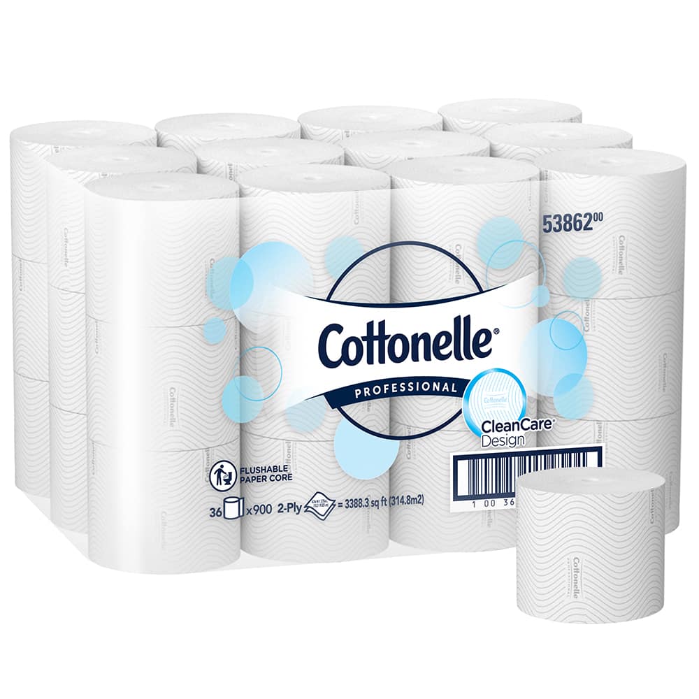 Paper Core High-Capacity Standard Toilet Paper, with CleanCare Design, 2-Ply, White MPN:53862