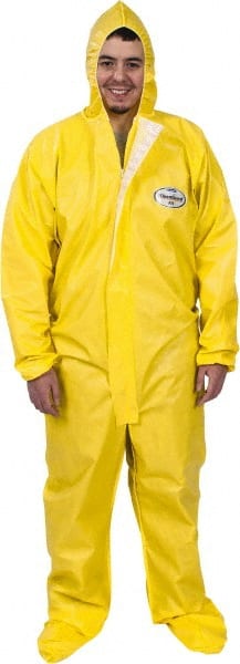 Non-Disposable Rain & Chemical-Resistant Coverall: Yellow, PE Film MPN:00684