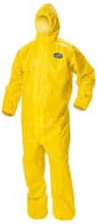 Non-Disposable Rain & Chemical-Resistant Coverall: Yellow, Film Laminate MPN:09814