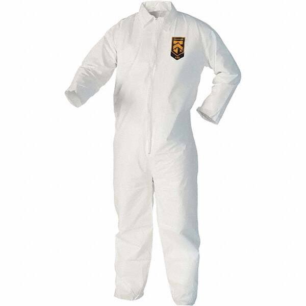 Disposable Coveralls: Size Large, Film Laminate, Zipper Closure MPN:37685