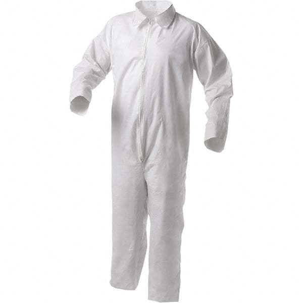 Disposable Coveralls: Size Small, Film Laminate, Zipper Closure MPN:38916