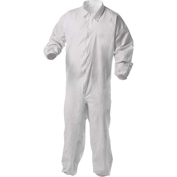 Disposable Coveralls: Size Small, Film Laminate, Zipper Closure MPN:38925