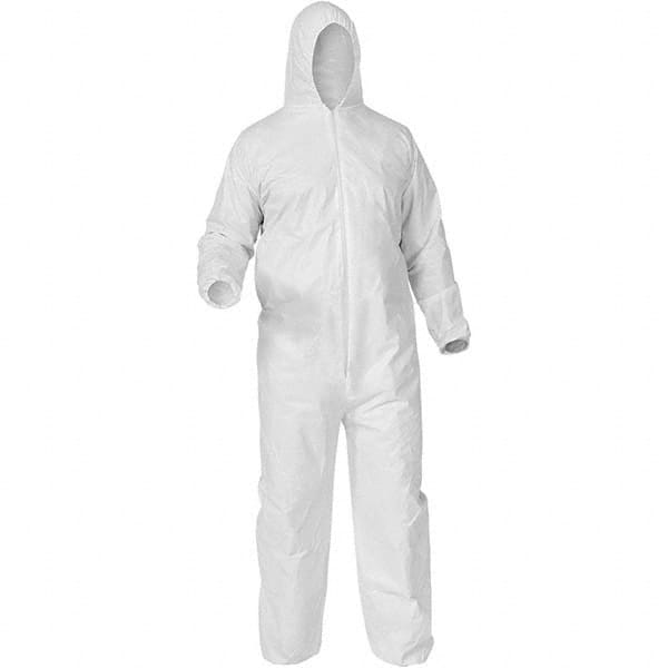 Disposable Coveralls: Size Large, Polypropylene, Zipper Closure MPN:38938