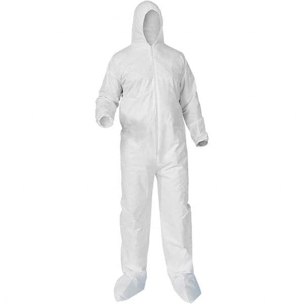 Disposable Coveralls: Size Large, Polypropylene, Zipper Closure MPN:38949