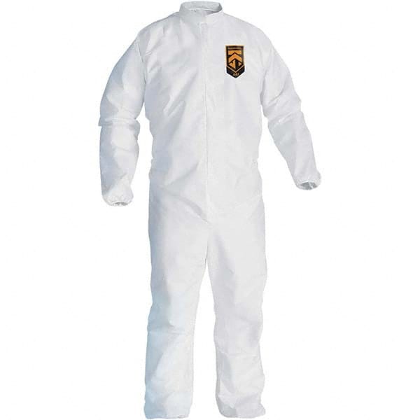 Disposable Coveralls: Size Small, Film Laminate, Zipper Closure MPN:41491