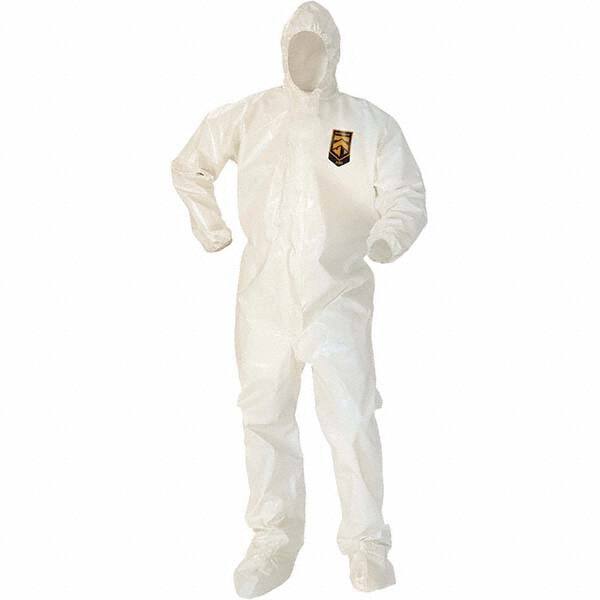 Non-Disposable Rain & Chemical-Resistant Coverall: White, Saranex MPN:45666