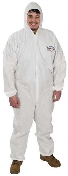 Disposable Coveralls: Size Large, SMS, Zipper Closure MPN:46113