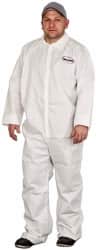 Disposable Coveralls: Size Large, SMS, Zipper Closure MPN:49003