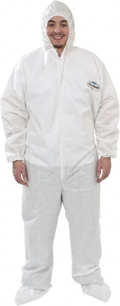 Disposable Coveralls: Size X-Large, SMS, Zipper Closure MPN:49124