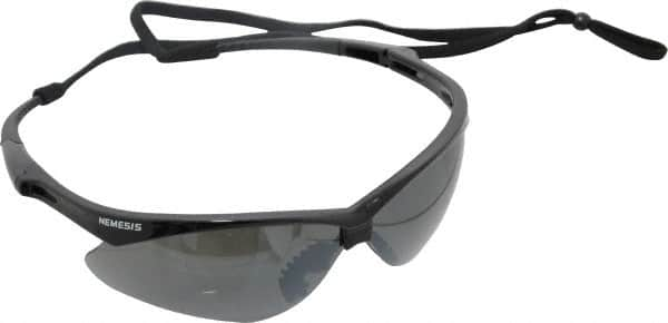 Safety Glass: Scratch-Resistant, Polycarbonate, Smoke Mirror Lenses, Full-Framed, UV Protection MPN:25688