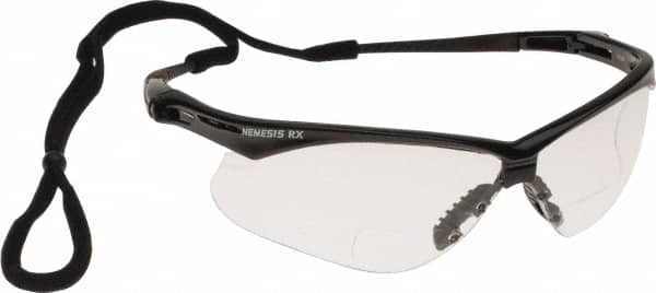 Magnifying Safety Glasses: +1, Clear Lenses, Scratch Resistant, ANSI Z87.1-2010 MPN:28618