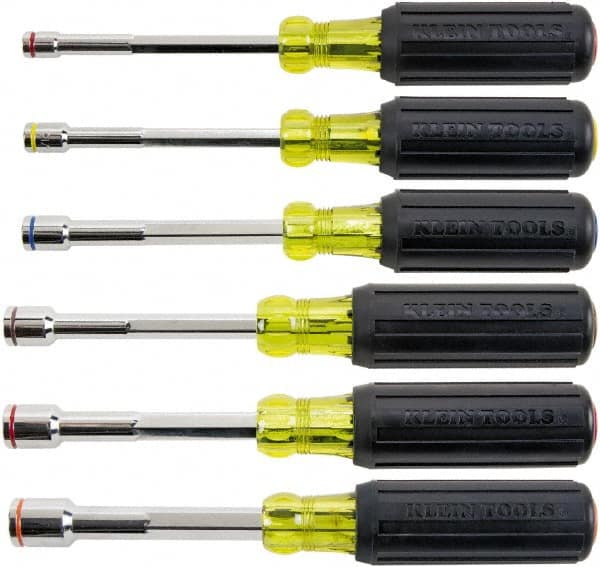 Nut Driver Set: 6 Pc, 1/4 to 9/16