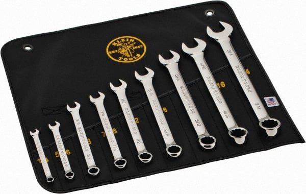 Combination Wrench Set: 9 Pc, 1/2