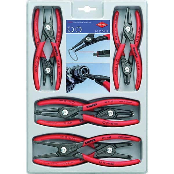 Plier Sets, Set Type: Internal Ring Pliers , Container Type: Plastic Tray , Overall Length: 5-1/4 in, 7-1/4 in  MPN:00 20 04 SB