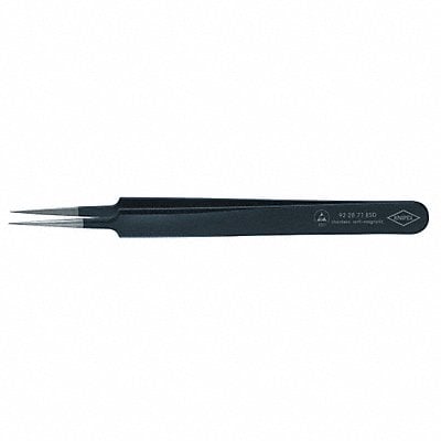 Tweezers ESD Needle 4-1/4 In SS Black MPN:92 28 71 ESD