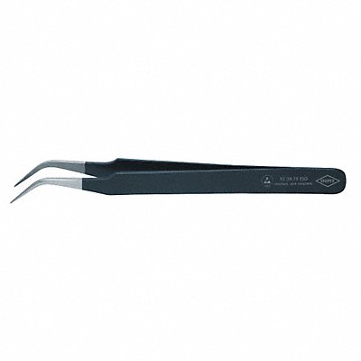 Tweezers ESD Sickle 4-3/4 In SS Black MPN:92 38 75 ESD