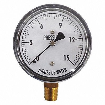 Low Pressure Gauge Bottom 15 H2O MPN:KC25-15