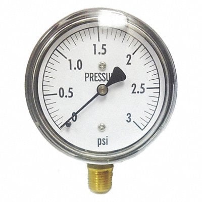 Low Pressure Gauge Bottom 3 psi MPN:KC25-3#