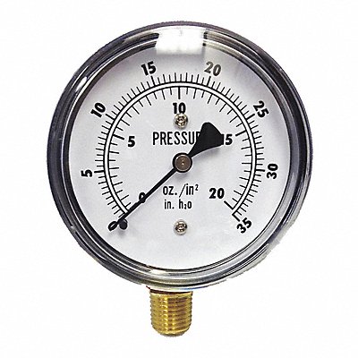 Low Pressure Gauge Bottom 35 H2O/20 oz. MPN:KC25-35