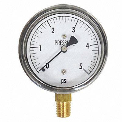 Low Pressure Gauge Bottom 5 psi MPN:KC25-5#