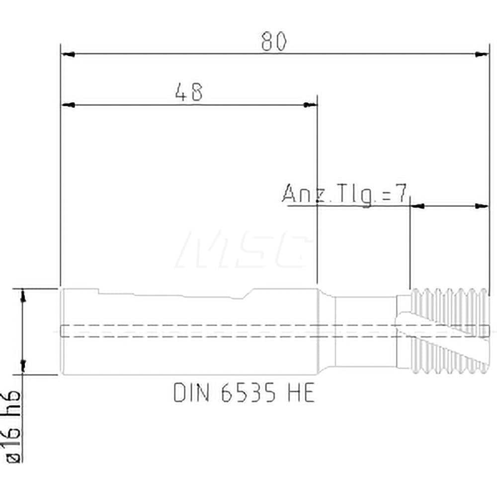 Helical Flute Thread Mill: Internal/External, 5 Flute, 16.00 mm Shank Dia, Solid Carbide MPN:5052716120