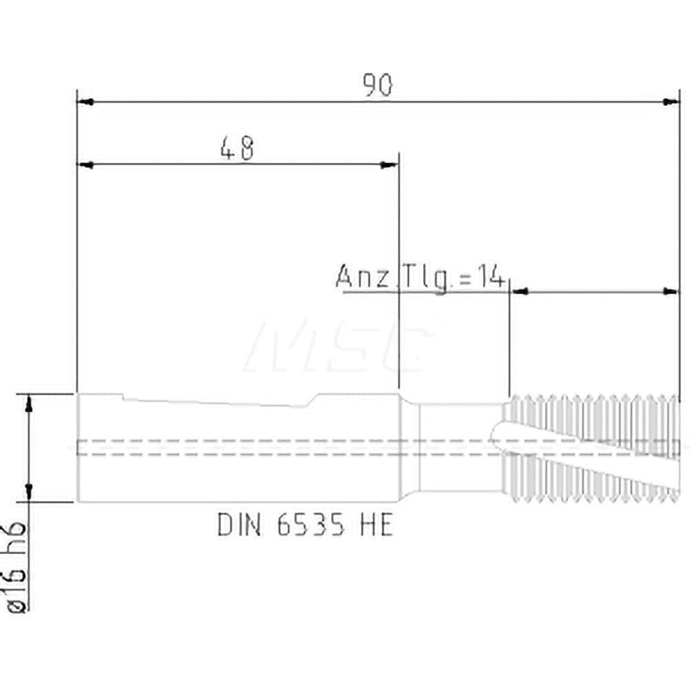 Helical Flute Thread Mill: Internal/External, 5 Flute, 16.00 mm Shank Dia, Solid Carbide MPN:5052916140
