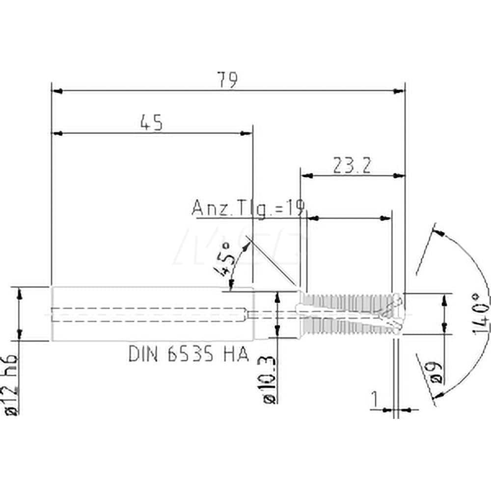 Helical Flute Thread Mill: M10x1, Internal, 2 Flute, 12.00 mm Shank Dia, Solid Carbide MPN:5086910100