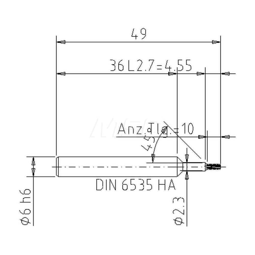 Helical Flute Thread Mill: Internal & External, 2 Flute, 0.2362