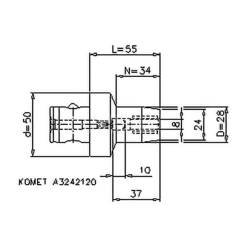 Hydraulic Tool Chuck: ABS50H, Modular Connection Shank, 8 mm Hole MPN:8422300897